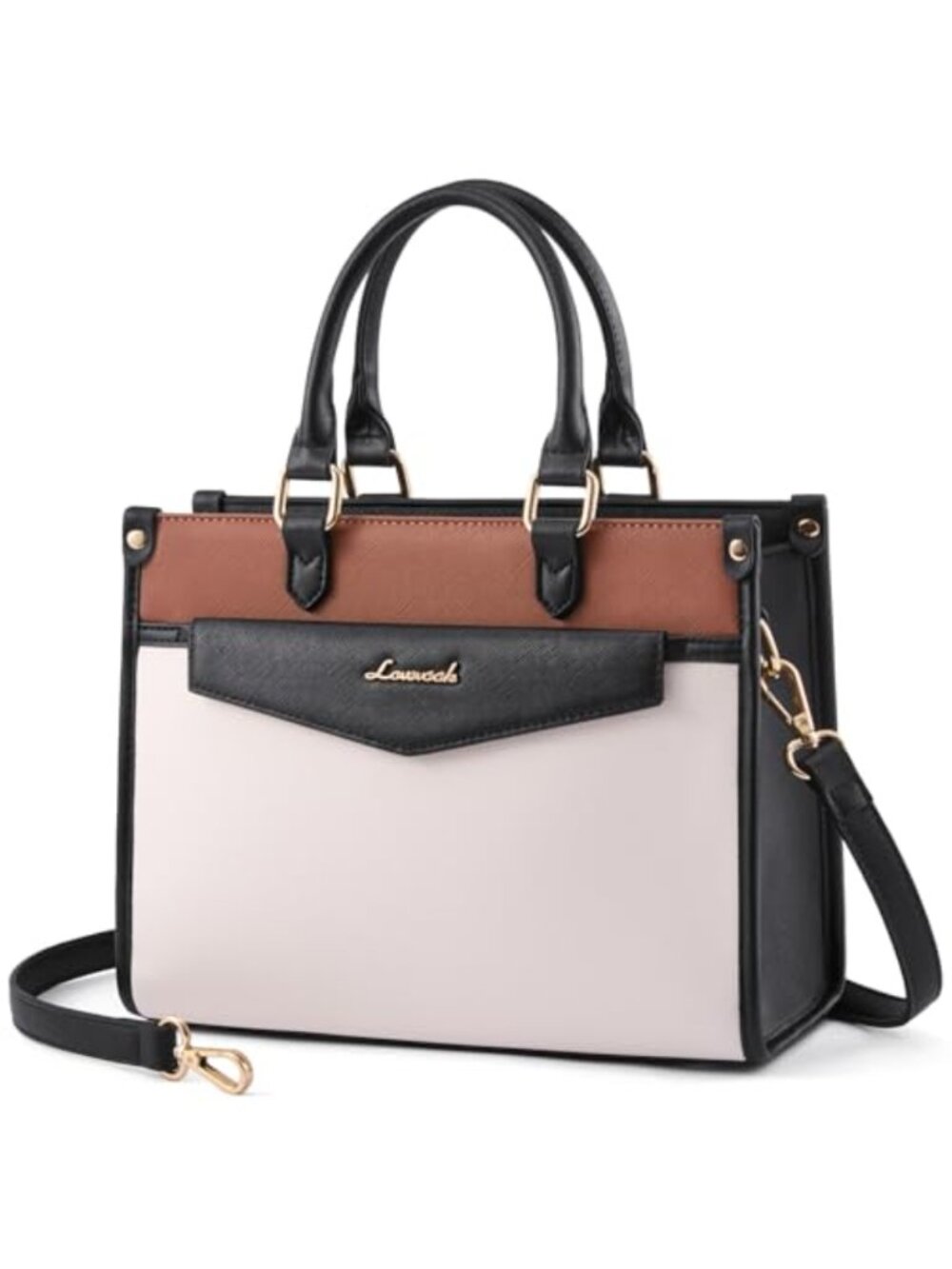 PU Leather Trendy Satchel Tote Purse for Women, Crossbody Shoulder Bag with Top